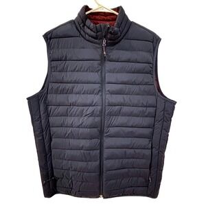 Gap Mens PrimaLoft Puffer Vest Navy Blue Quilted Full Zip Stand Collar Large